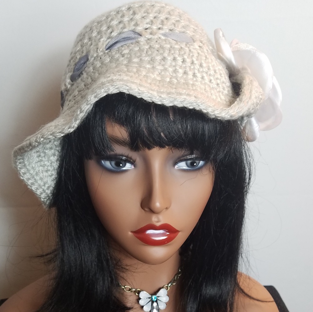 Handmade women’s crochet Brimmed hat.